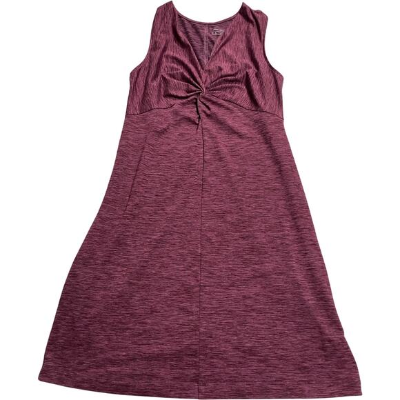 Eddie Bauer Athletic Dress Performance Knot Bust Sz M Sleeveless Knee Length Red - Picture 1 of 11